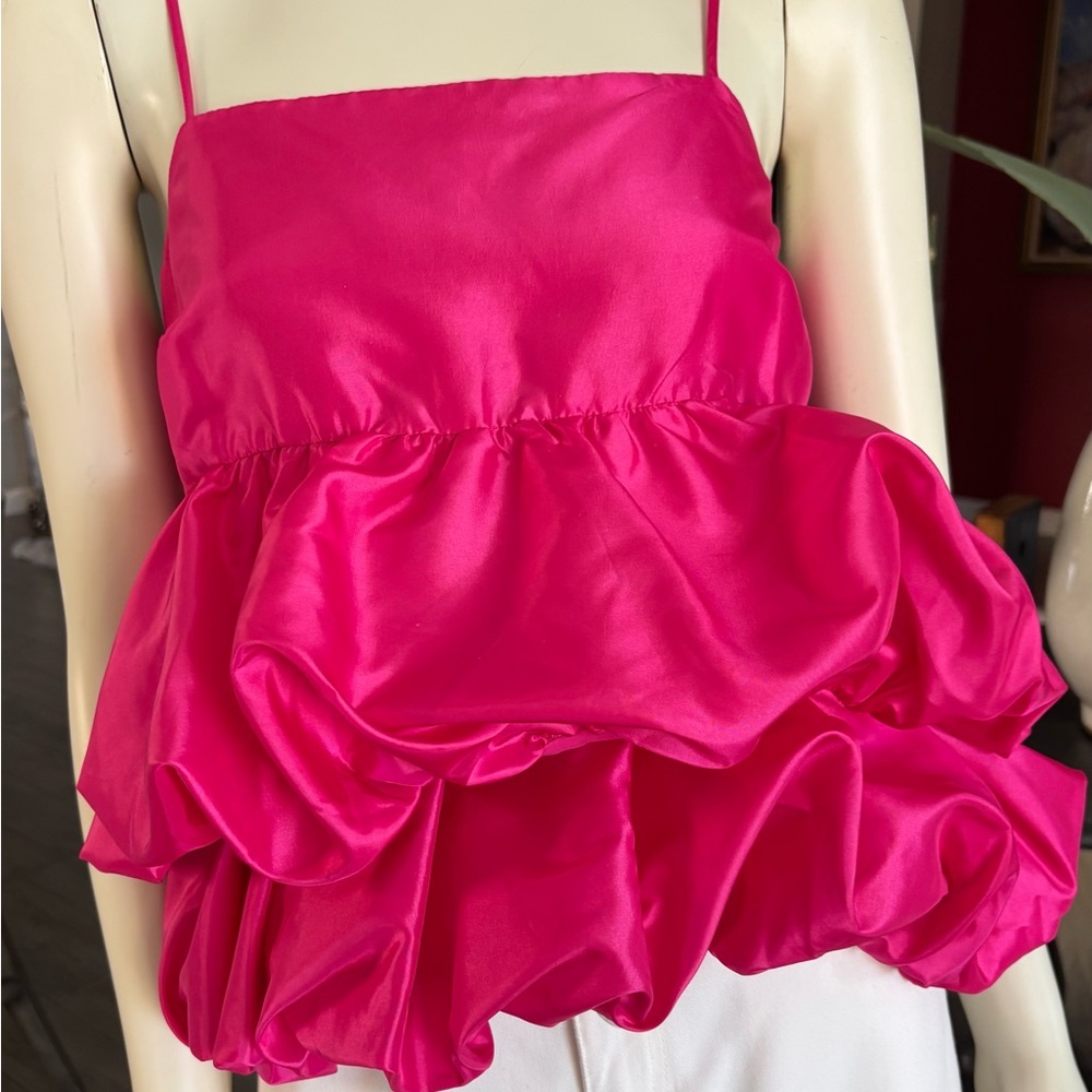 A New Day Fuchsia Satin Top